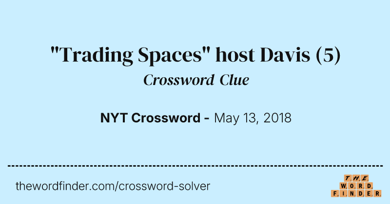 "Trading Spaces" host Davis crossword clue image