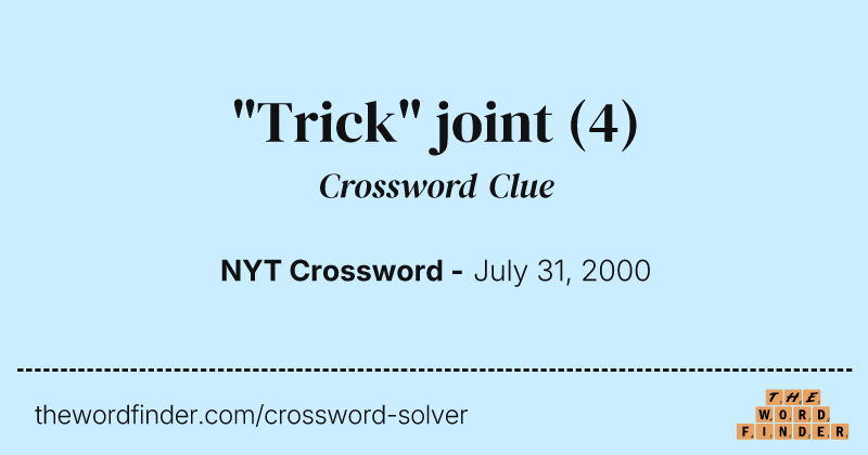"Trick" joint crossword clue image