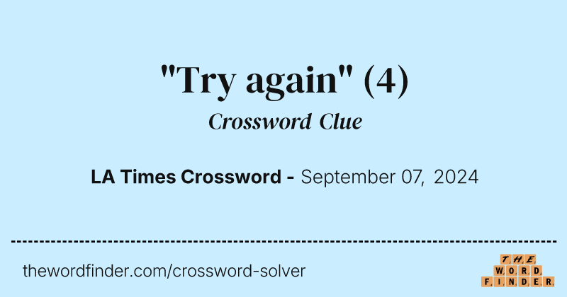 "Try again" crossword clue image