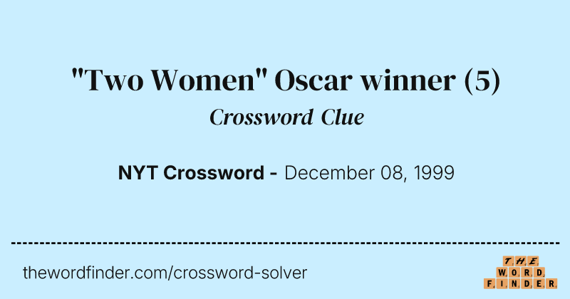 "Two Women" Oscar winner crossword clue image