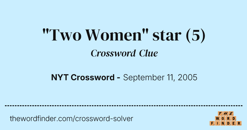 "Two Women" star crossword clue image