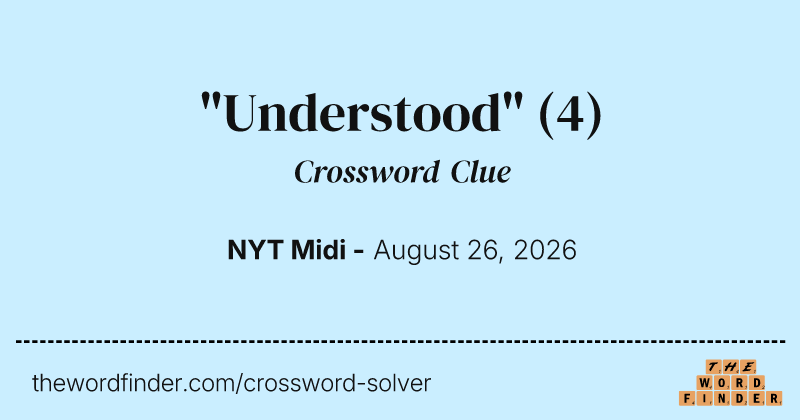 "Understood" crossword clue image