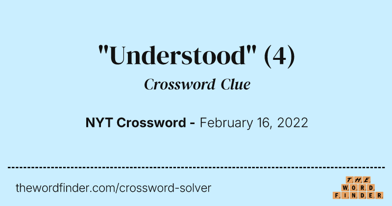 "Understood" crossword clue image