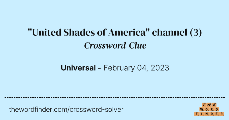 "United Shades of America" channel crossword clue image