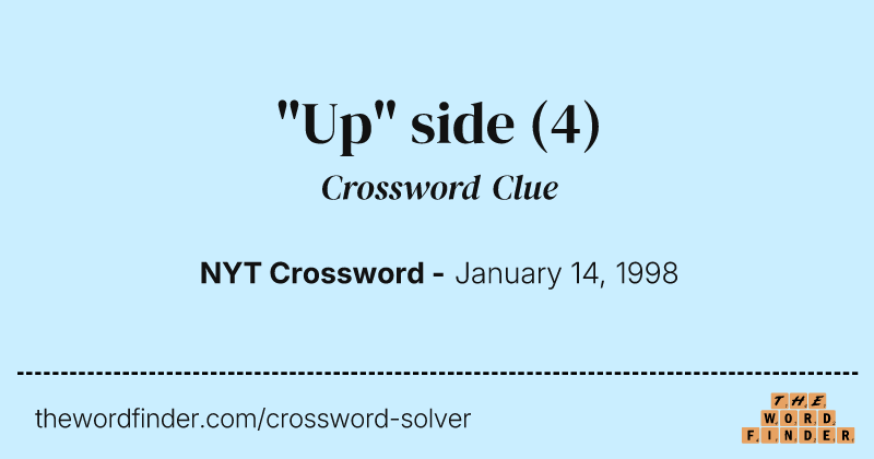 "Up" side crossword clue image