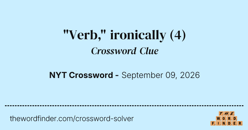 "Verb," ironically crossword clue image