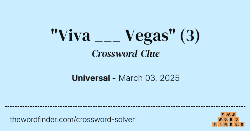"Viva ___ Vegas" crossword clue image