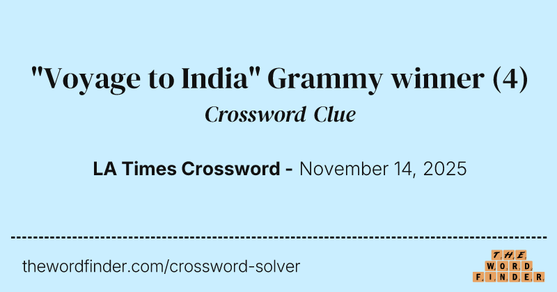 "Voyage to India" Grammy winner crossword clue image