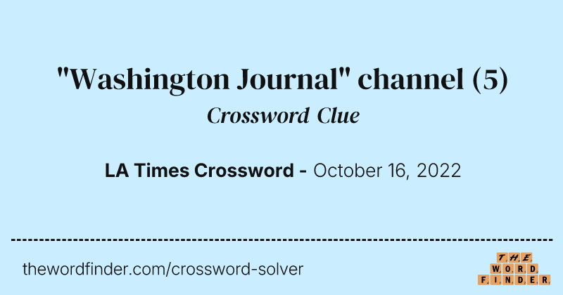"Washington Journal" channel crossword clue image