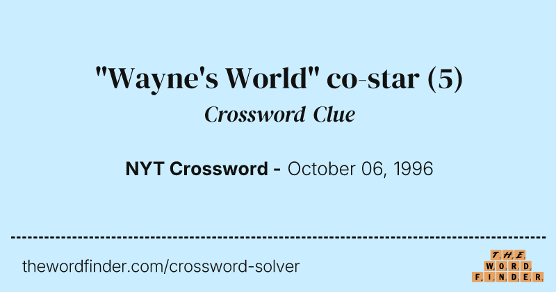 "Wayne's World" co-star crossword clue image