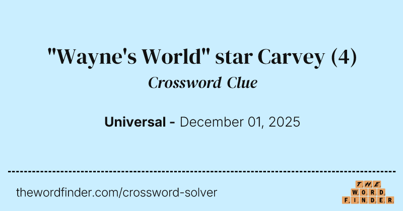 "Wayne's World" star Carvey crossword clue image