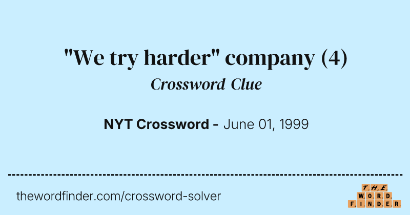 "We try harder" company crossword clue image