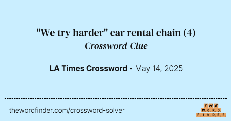 "We try harder" car rental chain crossword clue image