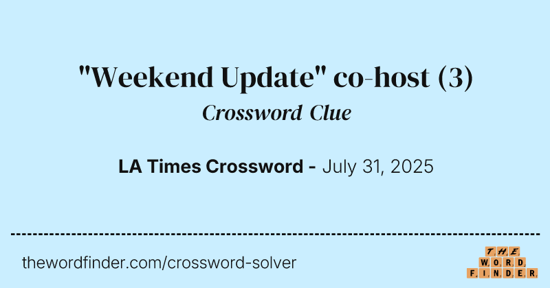 "Weekend Update" co-host crossword clue image