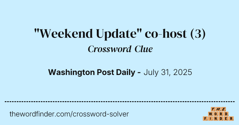 "Weekend Update" co-host crossword clue image