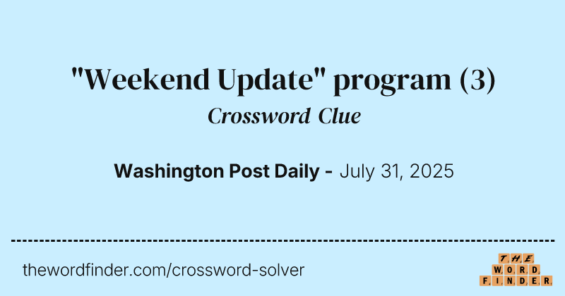 "Weekend Update" program crossword clue image