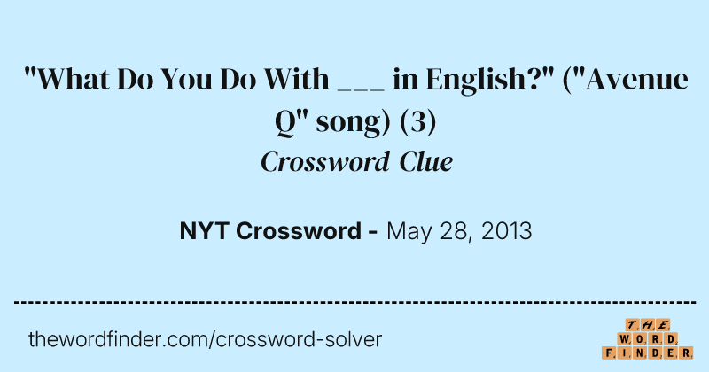 "What Do You Do With ___ in English?" ("Avenue Q" song) crossword clue image