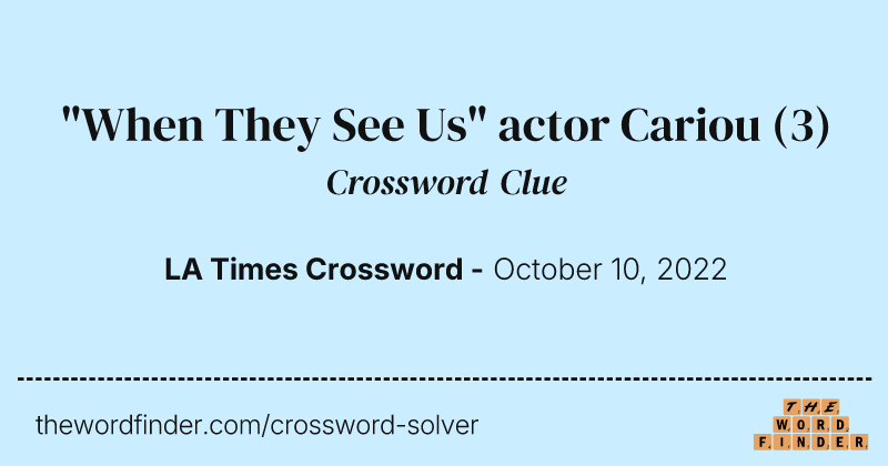 "When They See Us" actor Cariou crossword clue image
