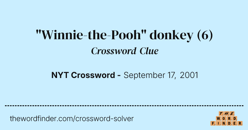 "Winnie-the-Pooh" donkey crossword clue image