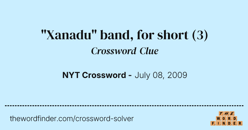 "Xanadu" band, for short crossword clue image