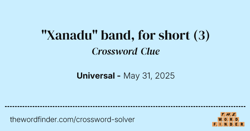 "Xanadu" band, for short crossword clue image