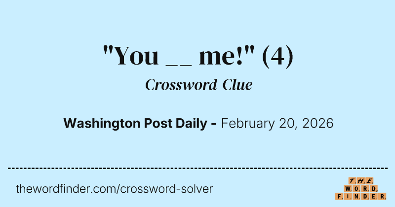 "You __ me!" crossword clue image