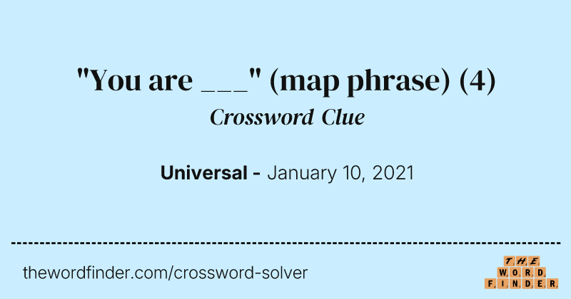 "You are ___" (map phrase) crossword clue image