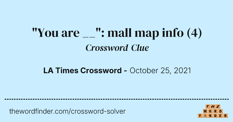 "You are __": mall map info crossword clue image