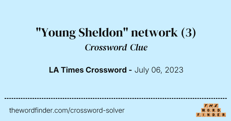 "Young Sheldon" network crossword clue image