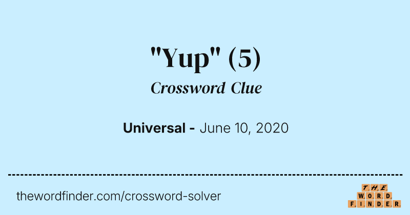 "Yup" crossword clue image