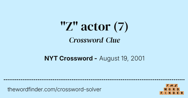 "Z" actor crossword clue image