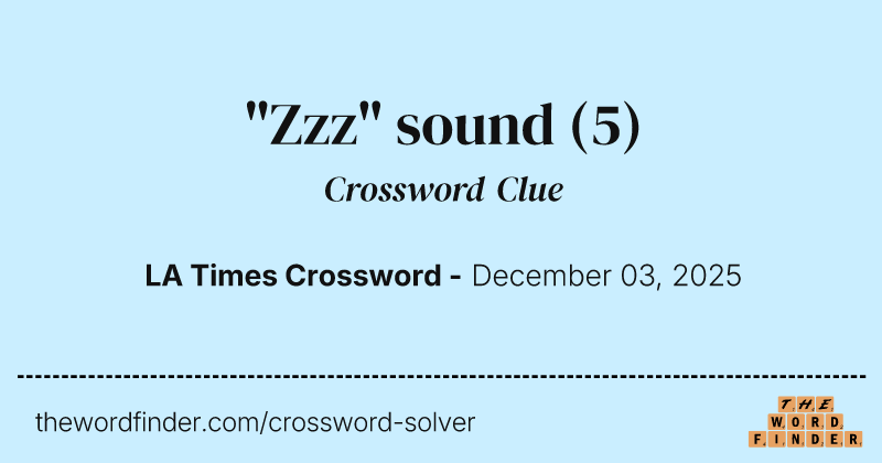 "Zzz" sound crossword clue image