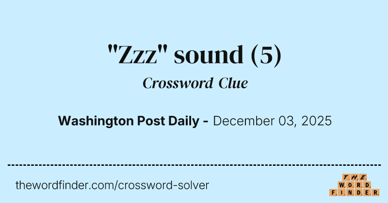 "Zzz" sound crossword clue image