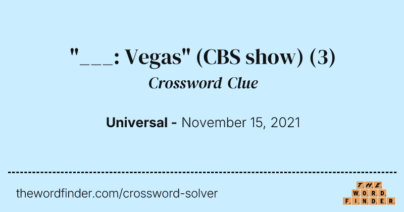 "___: Vegas" (CBS show) crossword clue image