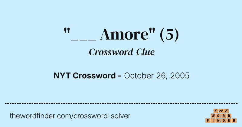 "___ Amore" crossword clue image