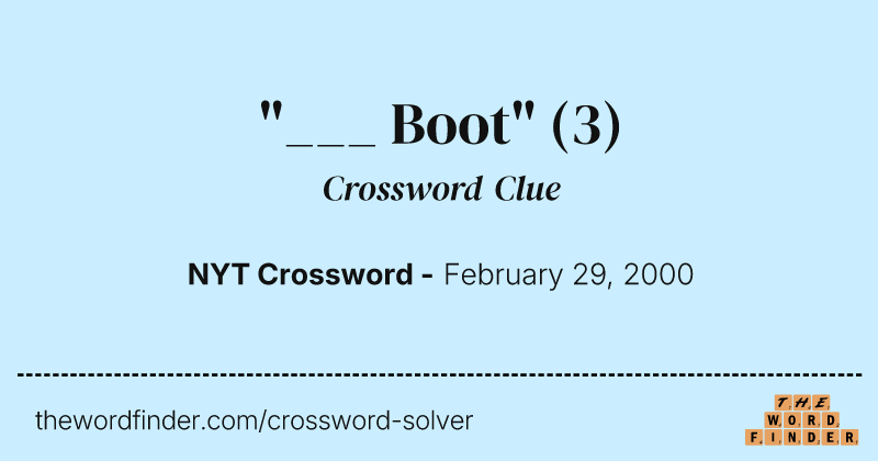 "___ Boot" crossword clue image