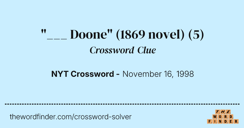 "___ Doone" (1869 novel) crossword clue image