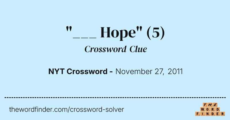 "___ Hope" crossword clue image