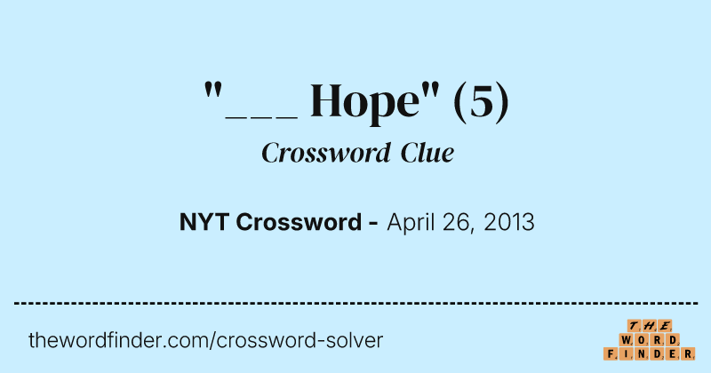 "___ Hope" crossword clue image