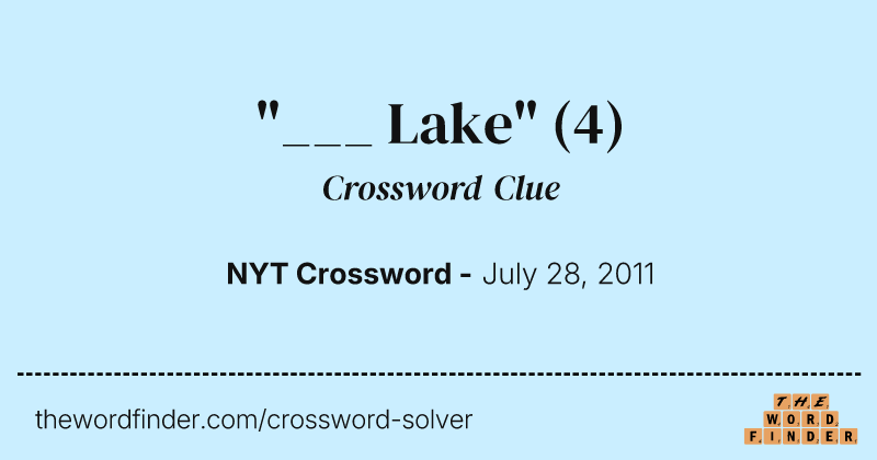 "___ Lake" crossword clue image