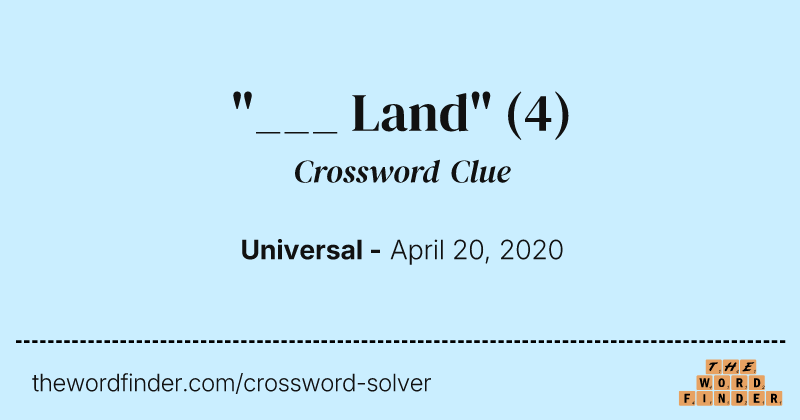"___ Land" crossword clue image