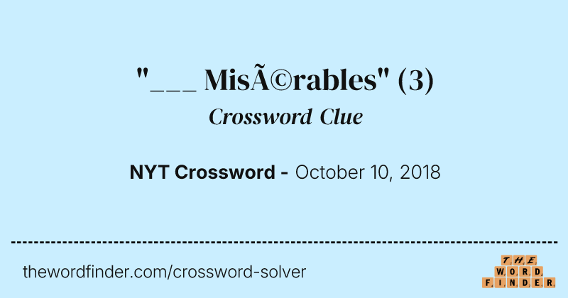 "___ Misérables" crossword clue image