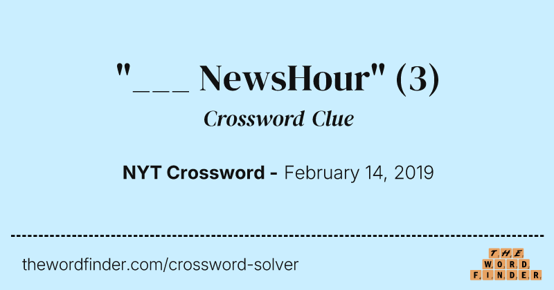 "___ NewsHour" crossword clue image
