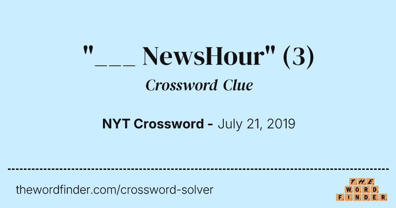 "___ NewsHour" crossword clue image