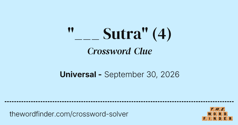 "___ Sutra" crossword clue image