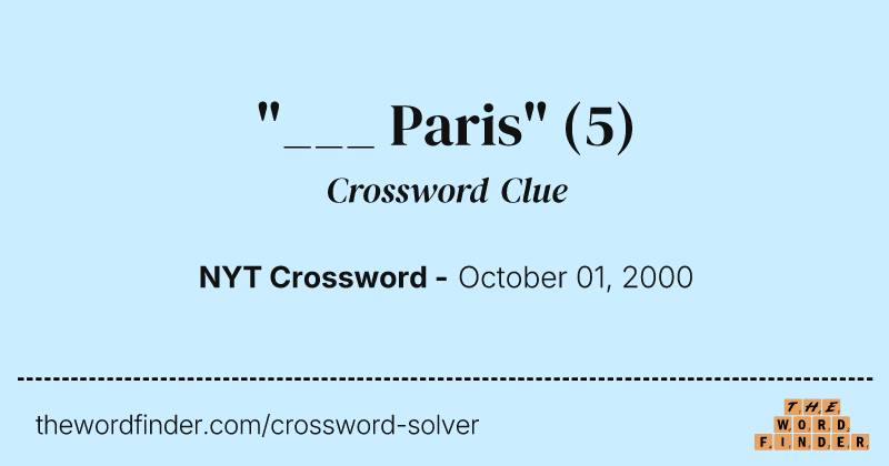 "___ Paris" crossword clue image