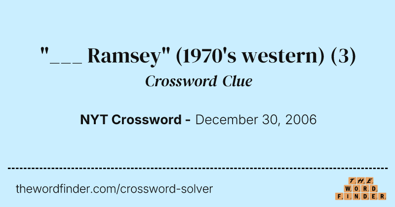 "___ Ramsey" (1970's western) crossword clue image