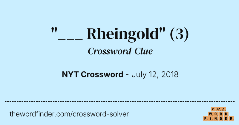 "___ Rheingold" crossword clue image
