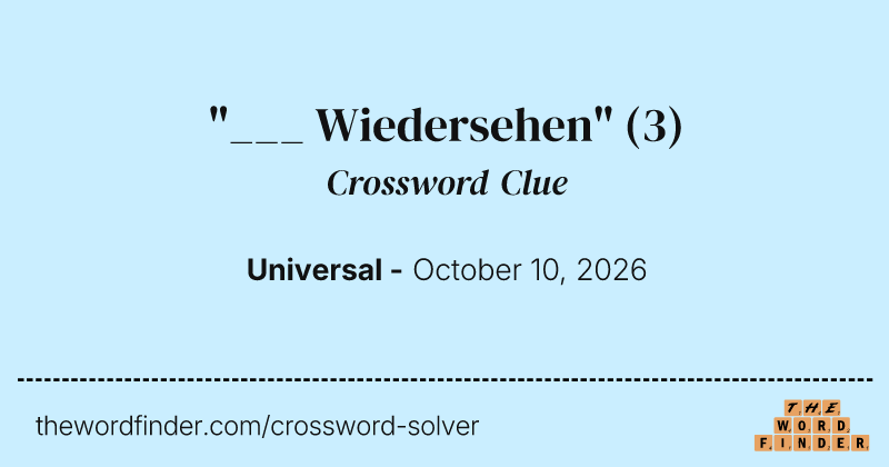 "___ Wiedersehen" crossword clue image