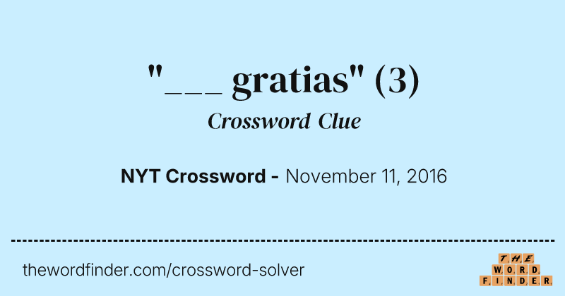 "___ gratias" crossword clue image